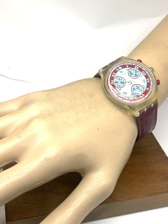Swatch Unisex Watch SCK103 Windmill Swiss Quartz Vintage 1992 Leather Band 37mm main image 11